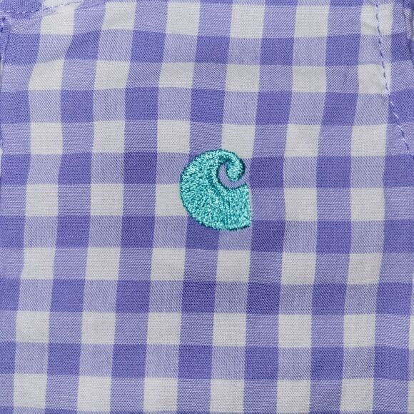 Carhartt Girls’ Infant Woven Plaid Purple White Romper 6M - Picture 10 of 12